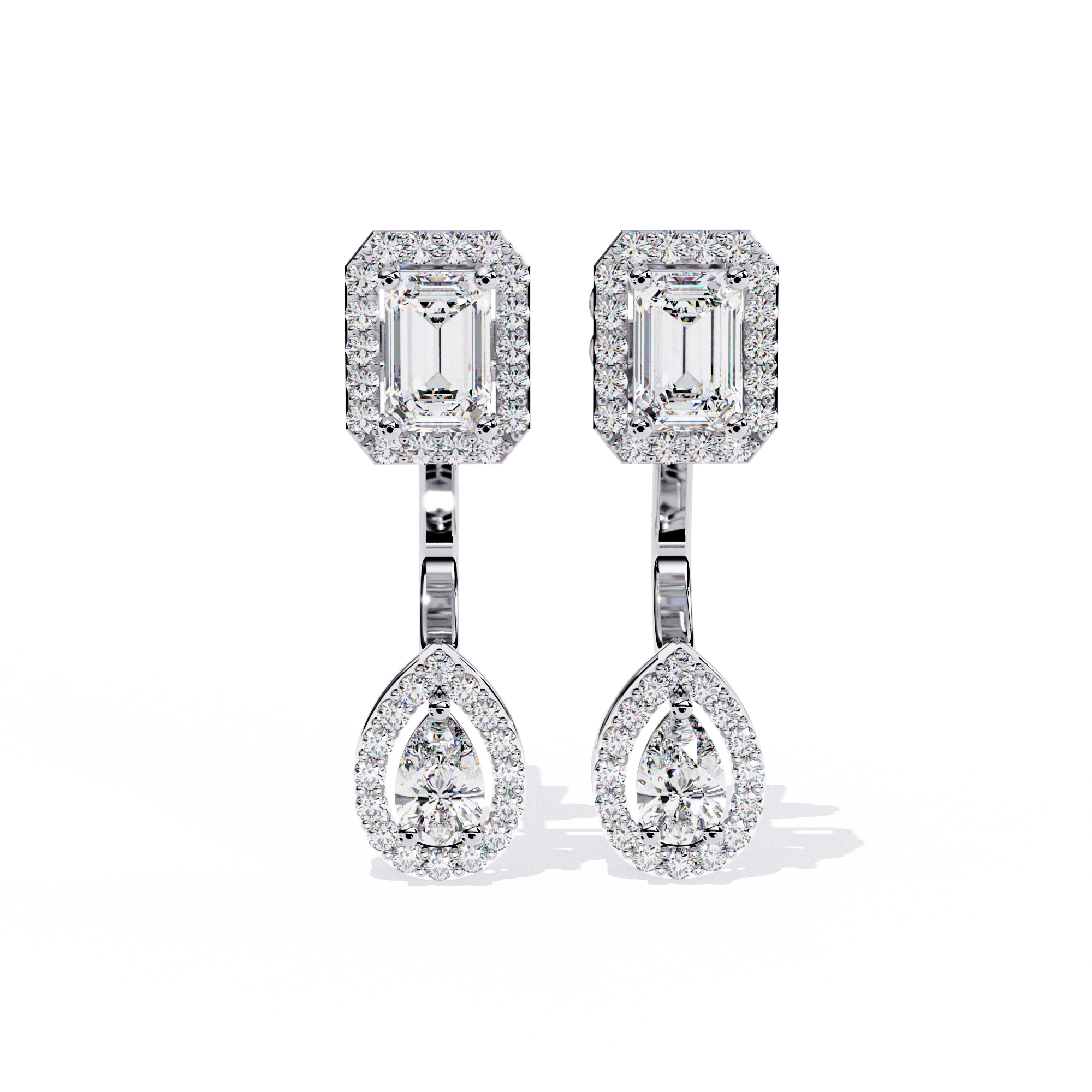 Buy Emerald Teardrop Natural Diamond Earring |Solitairekart